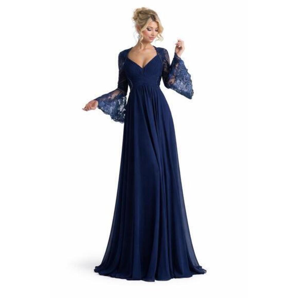 Cinderella Divine Beaded Lace Dress Size 10 navy Gown Formal Mother of Bride